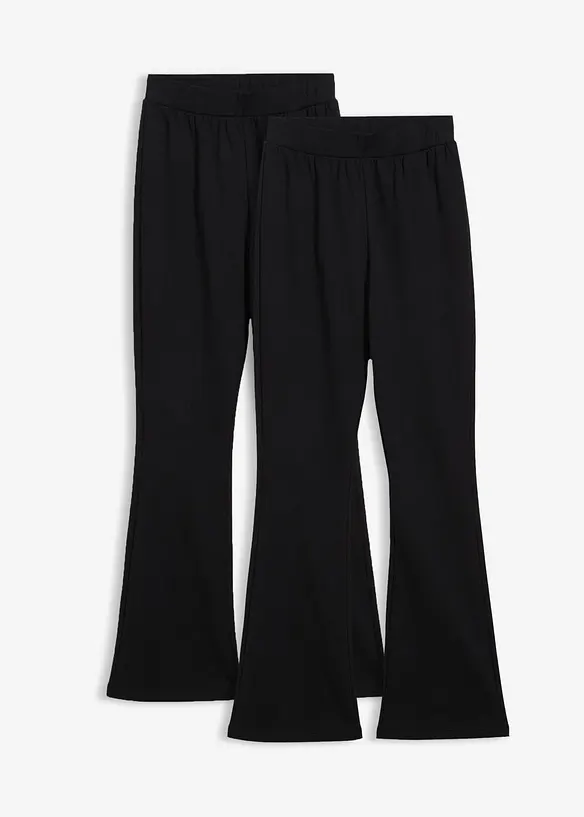 Thermo-Leggings Bootcut (2er Pack) in schwarz von vorne - bonprix
