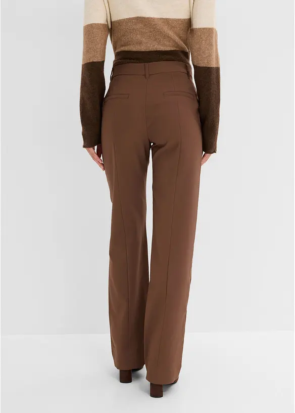 Feminine Hose mit Bügelfalte in braun von hinten - bonprix