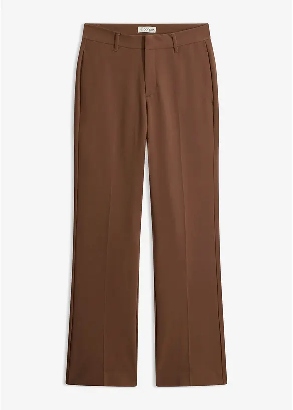 Feminine Hose mit Bügelfalte in braun von vorne - bonprix