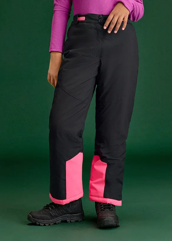 wasserdichte Skihose mit abnehmbaren Trägern in schwarz von vorne - bonprix