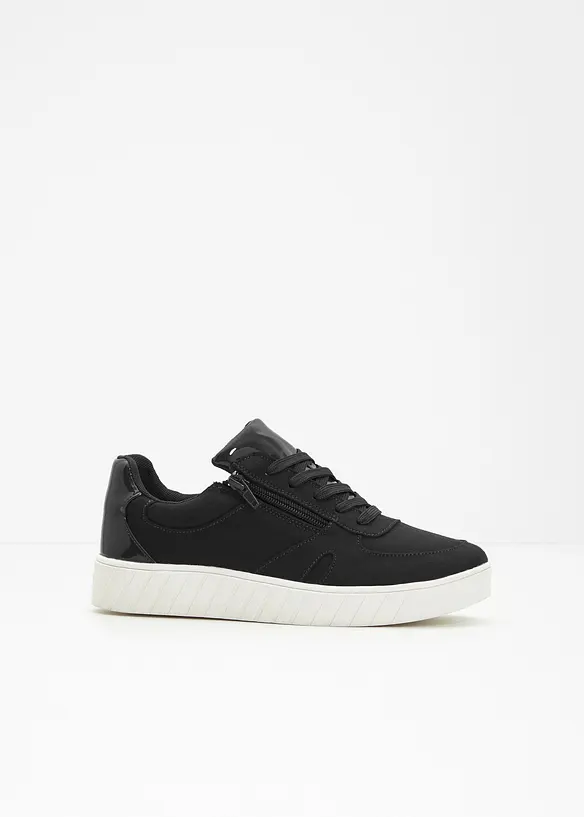 Sneaker mit gepolsterter Innensohle in schwarz - bonprix