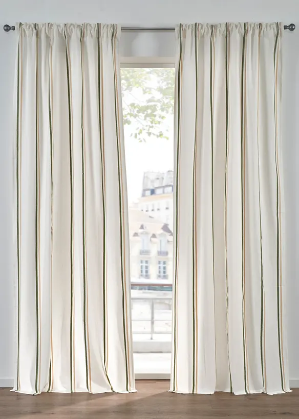 Blickdichter Vorhang aus Bio-Baumwolle (1er Pack) in beige - bonprix