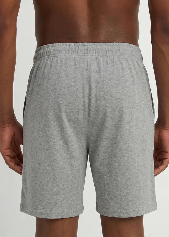 Kurze Pyjamahose (3er Pack) in blau von hinten - bonprix