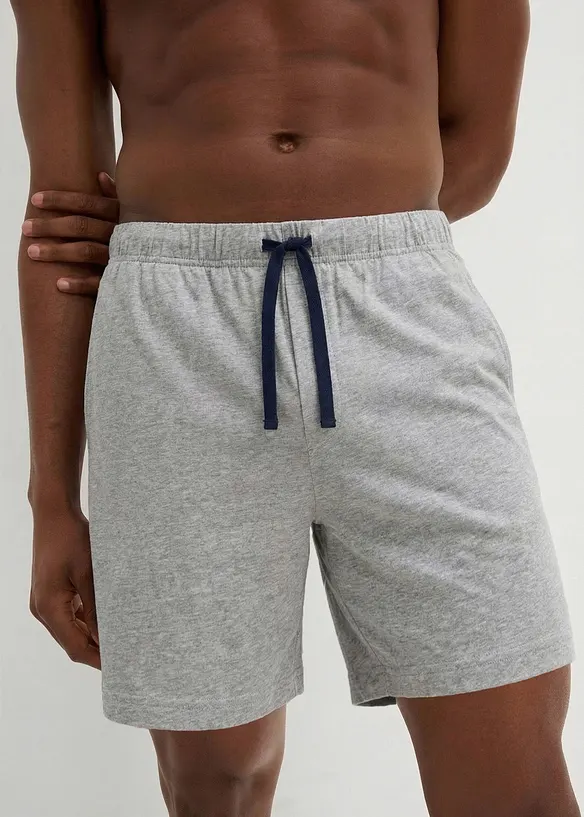 Kurze Pyjamahose (3er Pack) in blau von vorne - bonprix