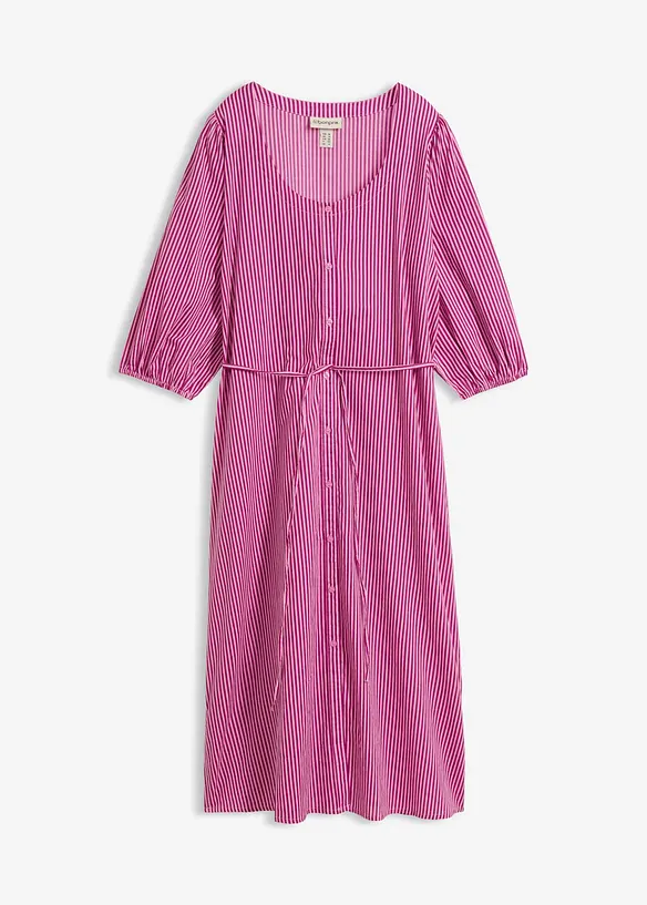 Midikleid aus reiner Baumwolle in rosa von vorne - bonprix Midikleid aus reiner Baumwolle in rosa von vorne - bonprix