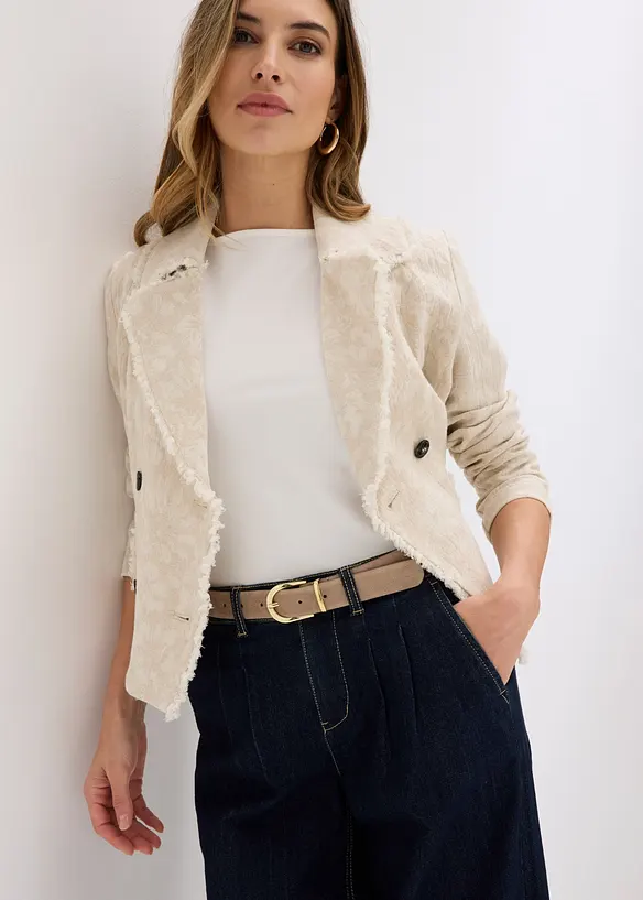 Veloursledergürtel in beige von vorne (im Anschnitt) - bonprix