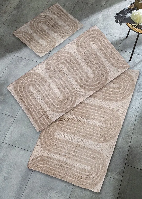 Baumwoll Badematte in grau - bonprix