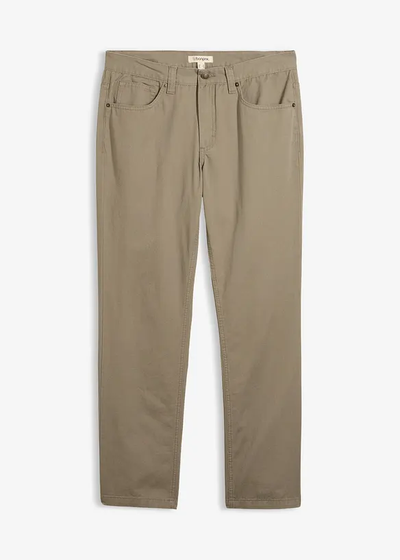 Regular Fit Twillhose aus reiner Baumwolle, Straight in grün von vorne - bonprix