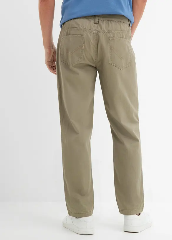Regular Fit Twillhose aus reiner Baumwolle, Straight in grün von hinten - bonprix