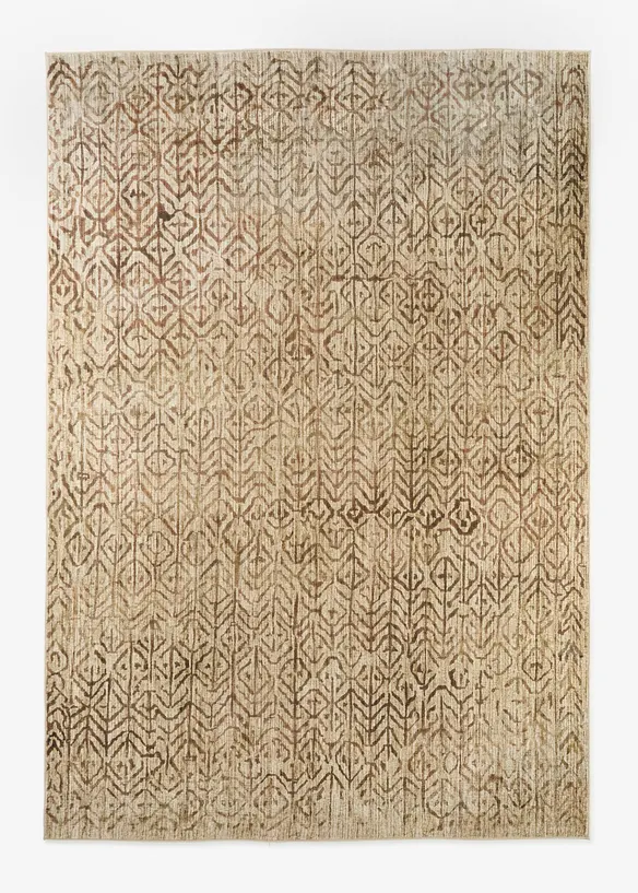 Teppich mit graphischer Musterung in beige von vorne - bonprix
