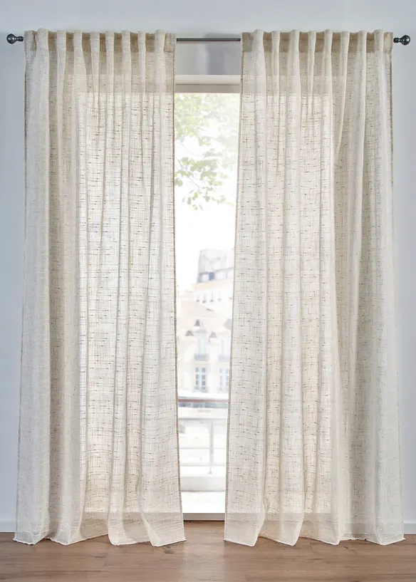 Jacquard Vorhang mit Struktur, auch in extra lang (1er Pack) in beige - bonprix