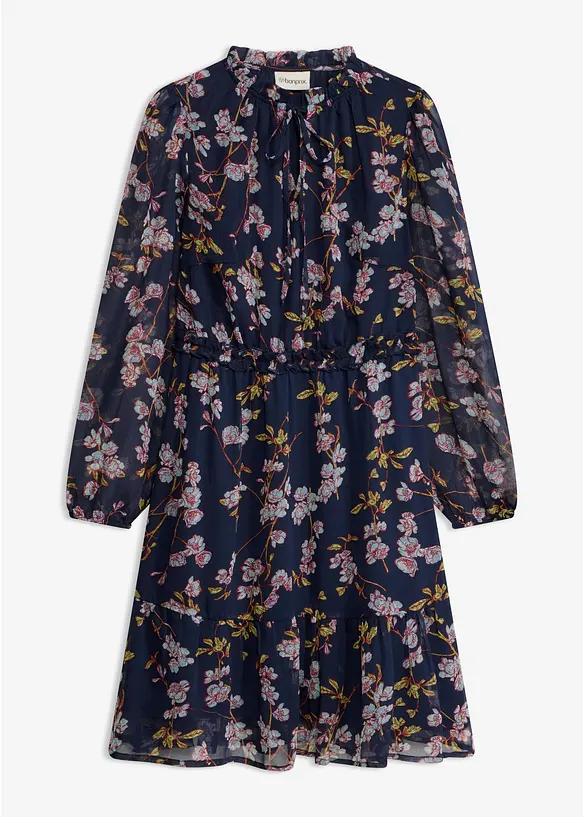 Chiffonkleid in blau von vorne - bonprix Chiffonkleid in blau von vorne - bonprix