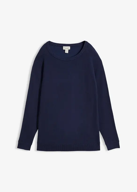 Pullover mit Fledermausärmeln in blau von vorne - bonprix Pullover mit Fledermausärmeln in blau von vorne - bonprix