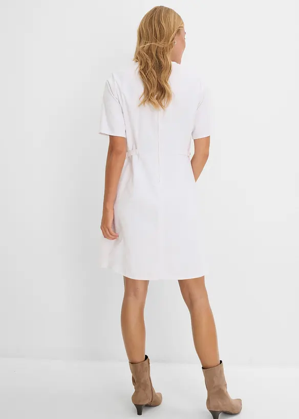 Jeanskleid aus Baumwolle mit Stretch in weiß von hinten (Totalaufnahme) - bonprix