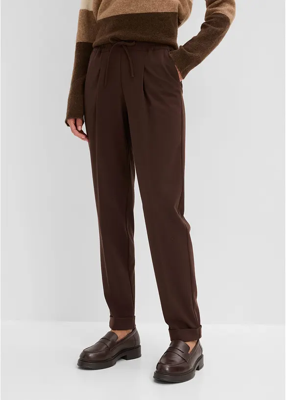 Bundfaltenhose in Schlupfform in braun von vorne - bonprix Bundfaltenhose in Schlupfform in braun von vorne - bonprix