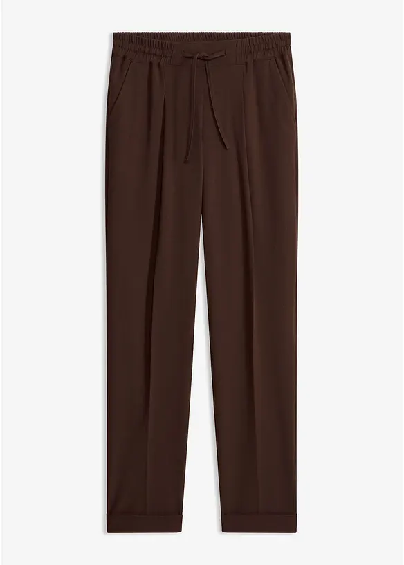 Bundfaltenhose in Schlupfform in braun von vorne - bonprix Bundfaltenhose in Schlupfform in braun von vorne - bonprix