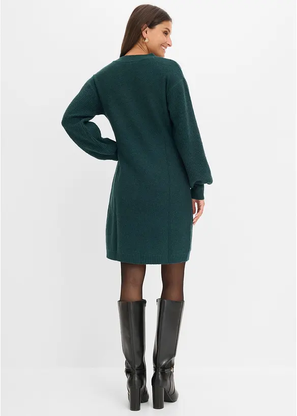 Strickkleid in grün von hinten (Totalaufnahme) - bonprix Strickkleid in grün von hinten (Totalaufnahme) - bonprix