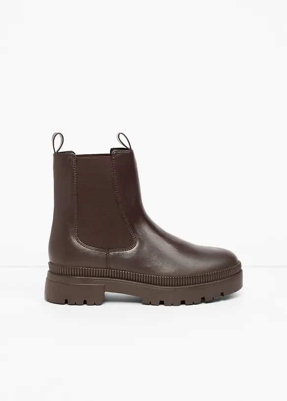 Chelsea-Boots mit Profilsohle in braun - bonprix