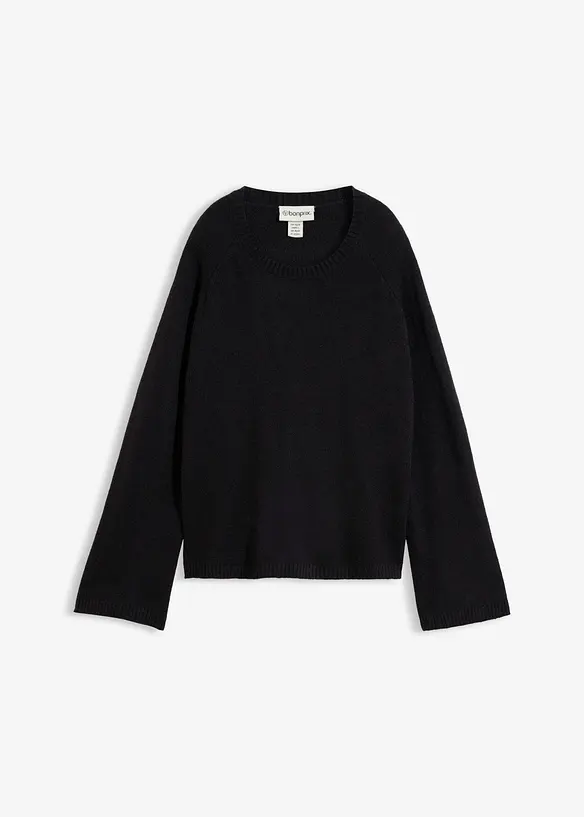 Feinstrickpullover in schwarz von vorne - bonprix