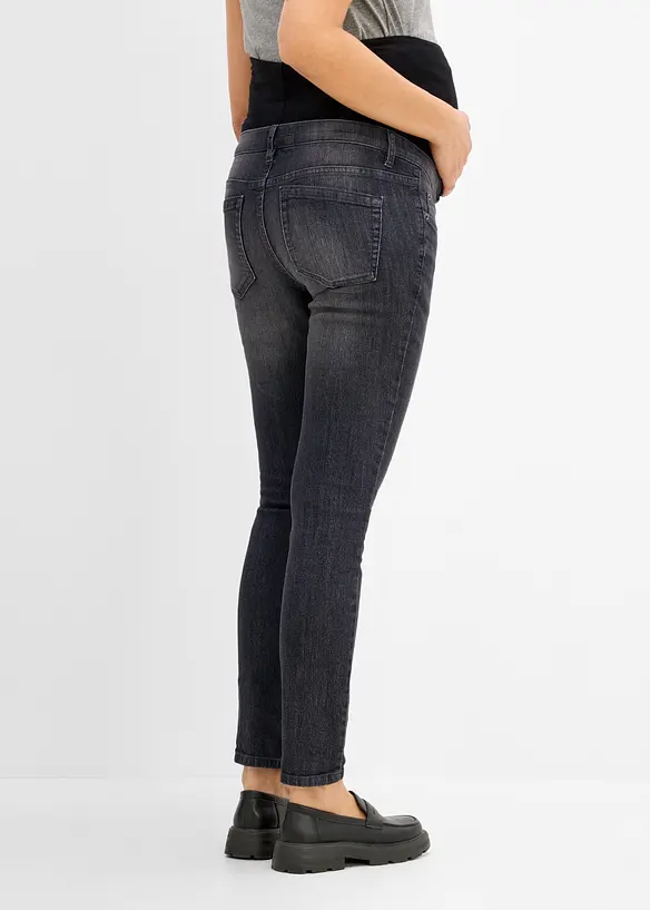 Elastische Umstandsjeans mit Bio-Baumwolle, Skinny in grau von hinten - bonprix