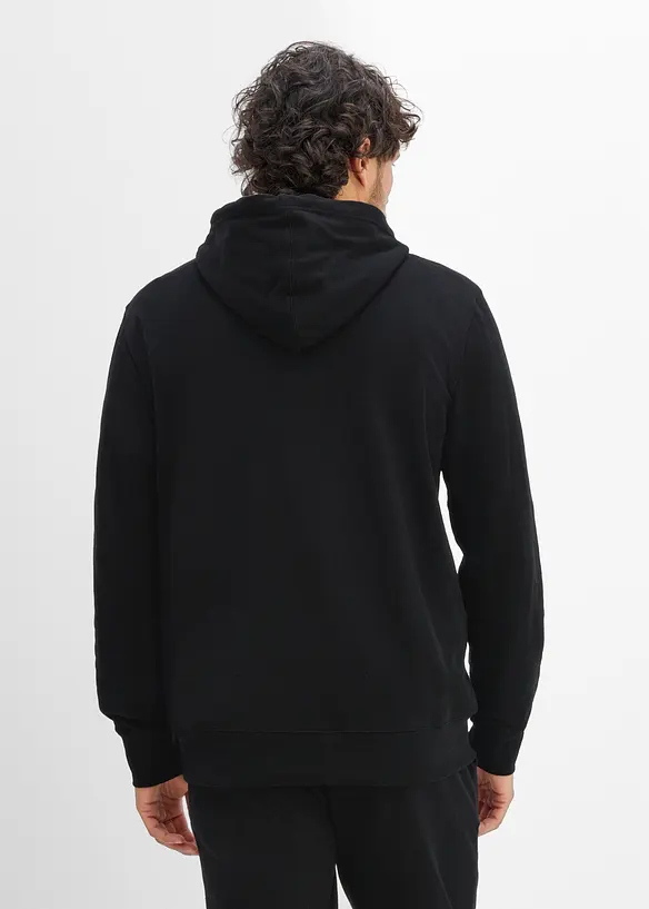 Hoodie  aus reiner Bio-Baumwolle in schwarz von hinten (im Anschnitt) - bonprix