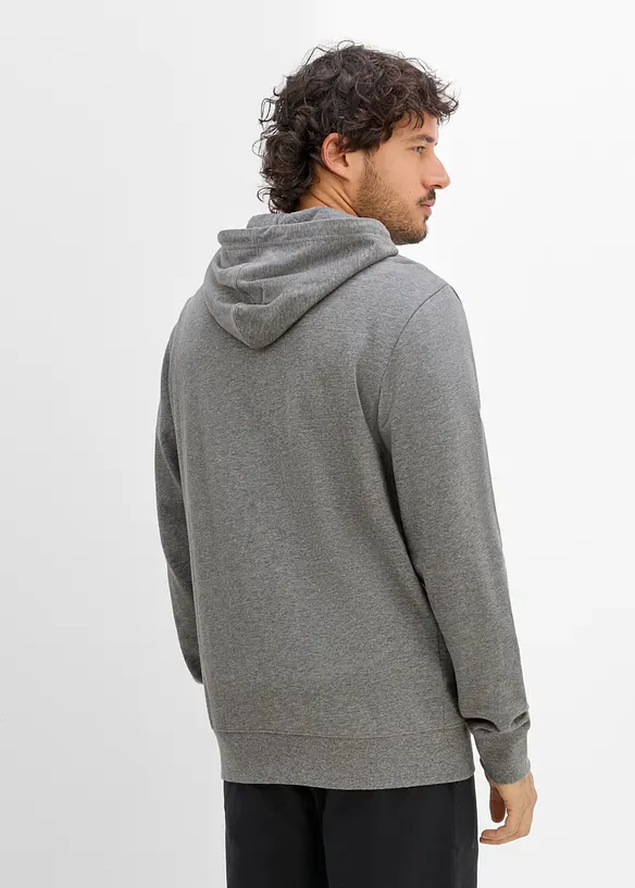 Hoodie  aus reiner Bio-Baumwolle in grau von hinten (im Anschnitt) - bonprix