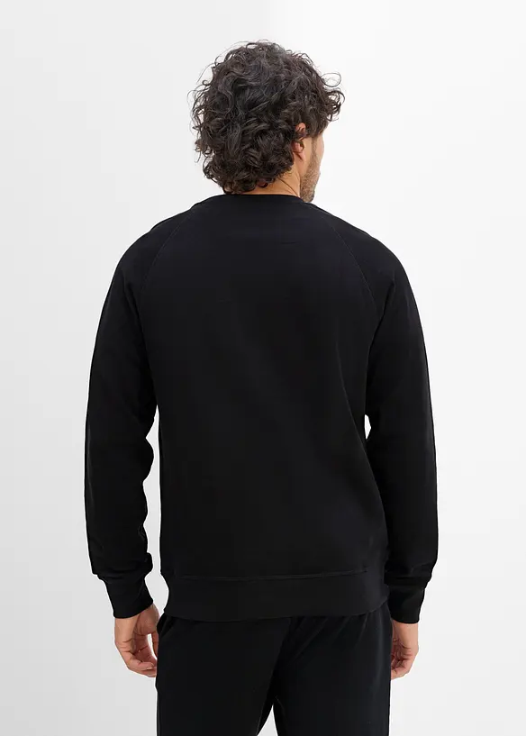 Sweatshirt aus reiner Bio-Baumwolle in schwarz von hinten (im Anschnitt) - bonprix