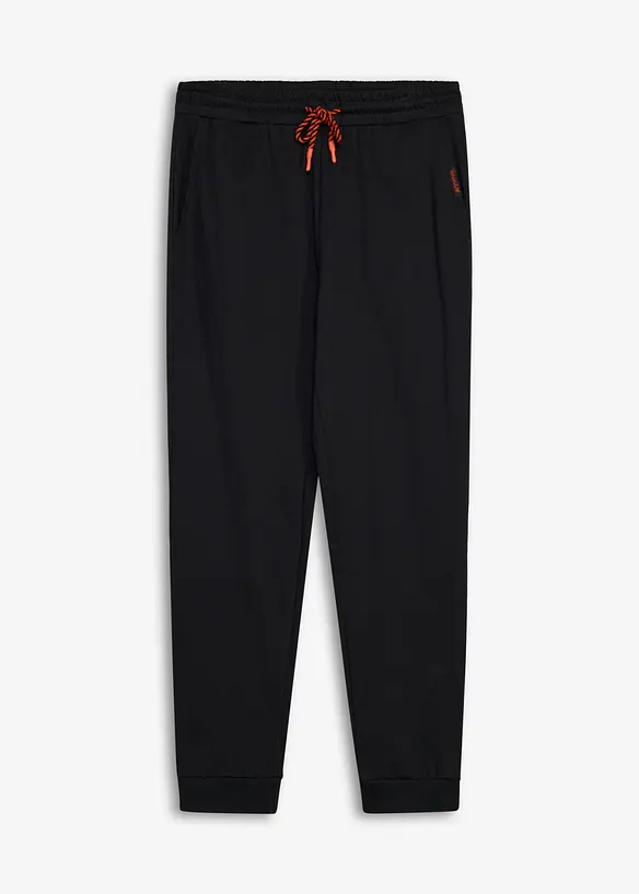 Jogginghose aus reiner Bio-Baumwolle in schwarz von vorne - bonprix