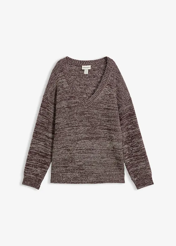Strick-Pullover aus weichem Viscose-Mix in braun von vorne - bonprix