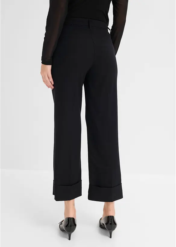 7/8-Hose aus softem Viskose-Mix in schwarz von hinten - bonprix