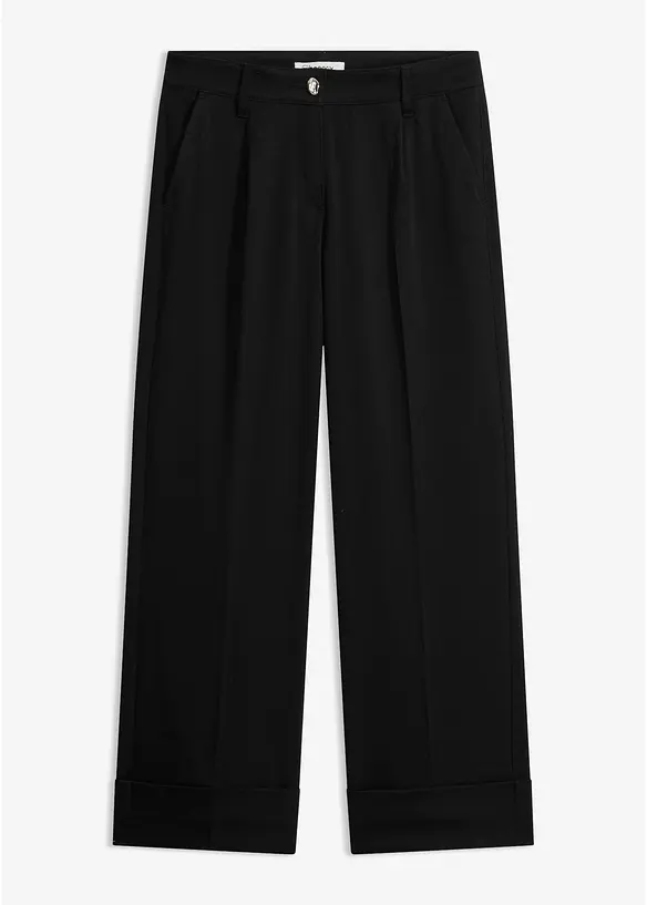 7/8-Hose aus softem Viskose-Mix in schwarz von vorne - bonprix