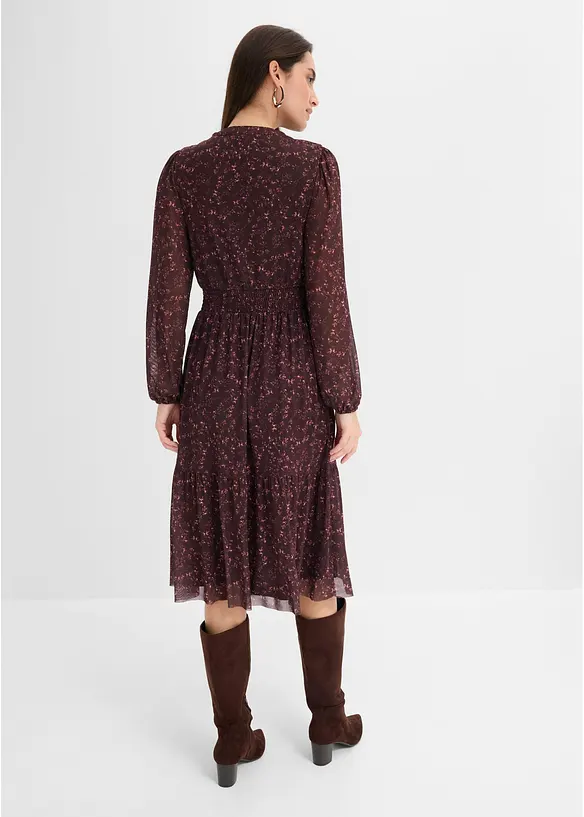 Jerseykleid mit Rundhals in braun von hinten (Totalaufnahme) - bonprix Jerseykleid mit Rundhals in braun von hinten (Totalaufnahme) - bonprix
