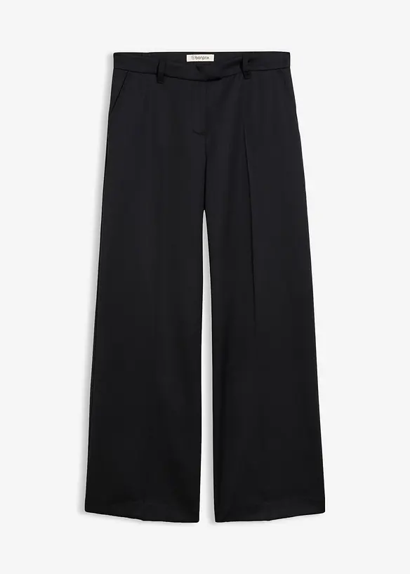 Gerade Anzugshose aus weichem Wollgemisch in schwarz von vorne - bonprix Gerade Anzugshose aus weichem Wollgemisch in schwarz von vorne - bonprix