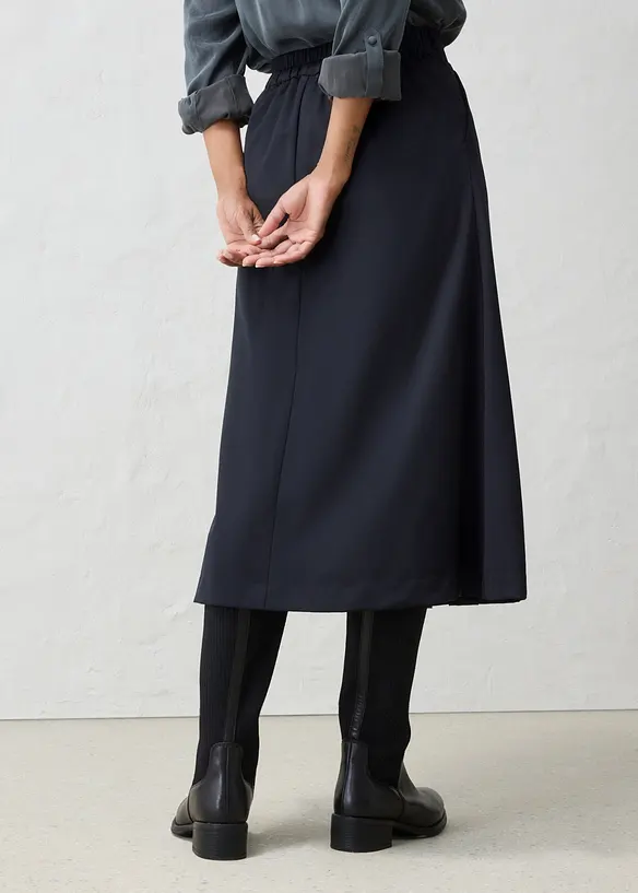 Midirock aus weichem Wollgemisch in schwarz von hinten - bonprix Midirock aus weichem Wollgemisch in schwarz von hinten - bonprix