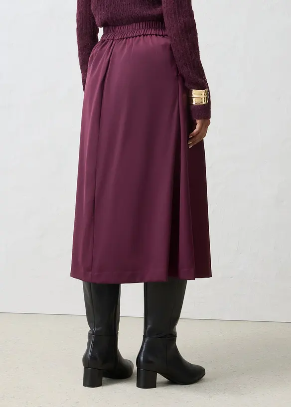 Midirock aus weichem Wollgemisch in rot von hinten - bonprix