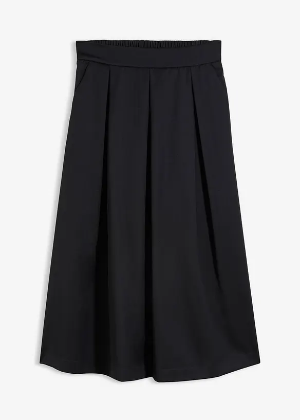 Midirock aus weichem Wollgemisch in schwarz von vorne - bonprix Midirock aus weichem Wollgemisch in schwarz von vorne - bonprix