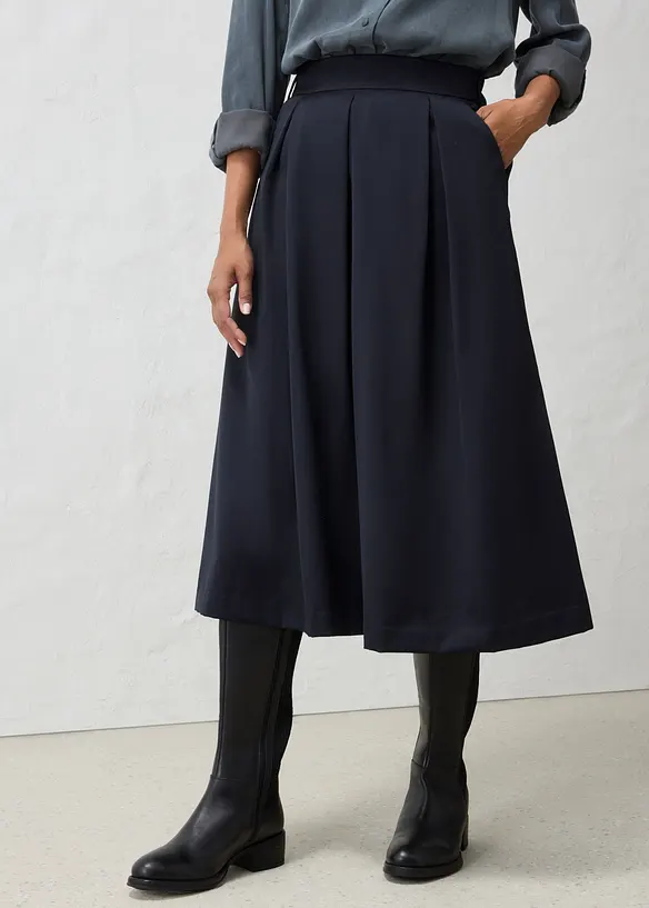 Midirock aus weichem Wollgemisch in schwarz von vorne - bonprix Midirock aus weichem Wollgemisch in schwarz von vorne - bonprix