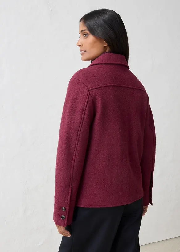 Blouson aus gewalkter Wolle in rot von hinten (im Anschnitt) - bonprix