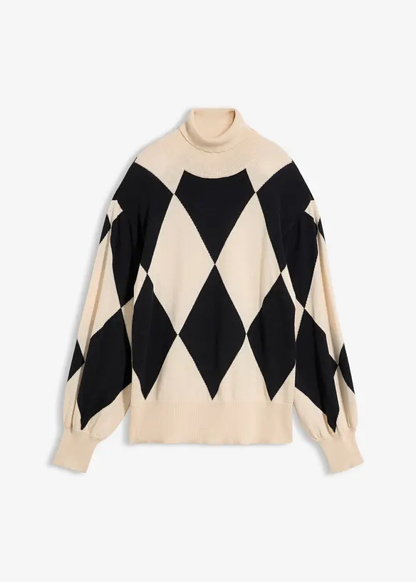 Feinstrick-Rollkragenpullover in beige von vorne - bonprix Feinstrick-Rollkragenpullover in beige von vorne - bonprix