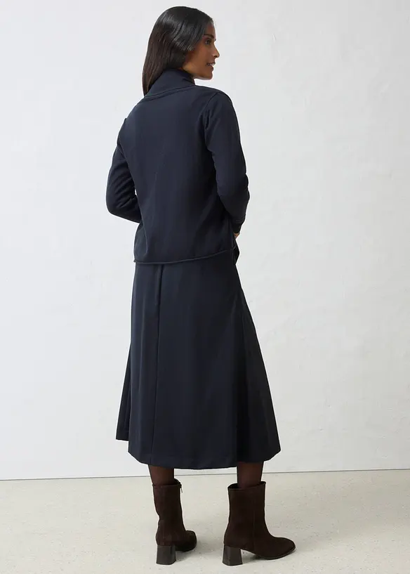Strickjacke aus weichem Woll-Mix in schwarz von hinten (im Anschnitt) - bonprix
