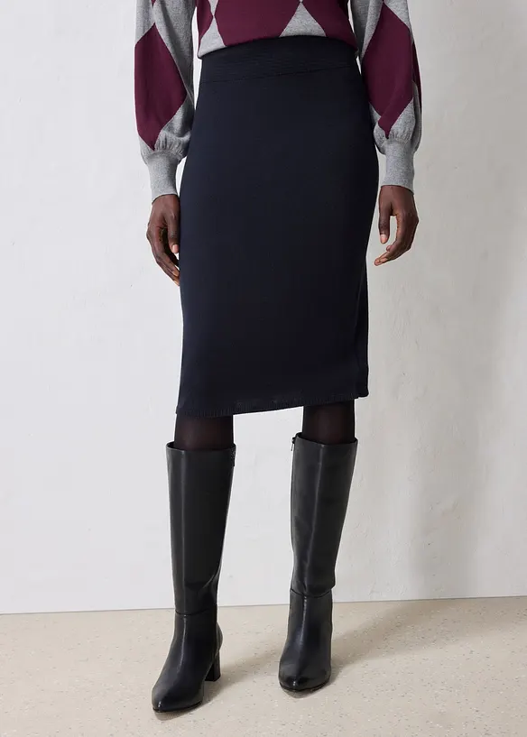 Strickrock aus weichem Woll-Mix in schwarz von vorne - bonprix Strickrock aus weichem Woll-Mix in schwarz von vorne - bonprix