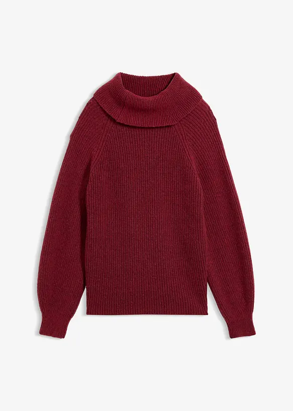 Pullover aus weichem Woll-Mix in rot von vorne - bonprix