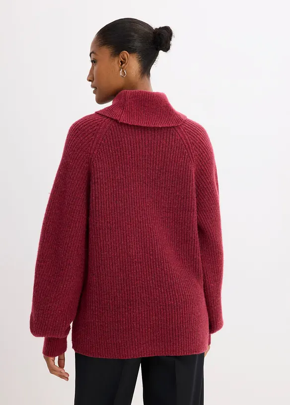 Pullover aus weichem Woll-Mix in rot von hinten (im Anschnitt) - bonprix