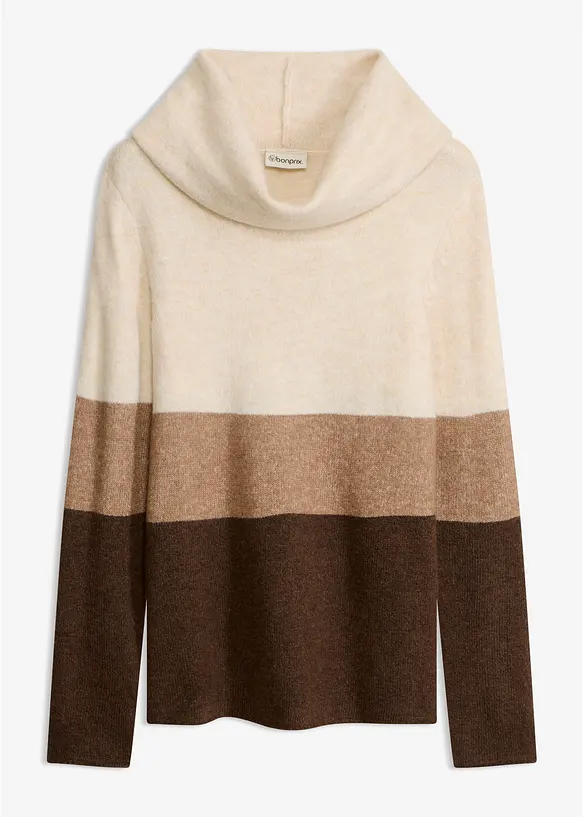 Rollkragenpullover in braun von vorne - bonprix Rollkragenpullover in braun von vorne - bonprix