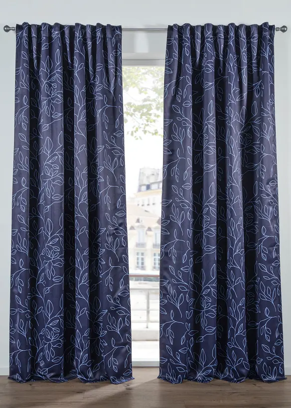Abdunkelnder Vorhang mit recyceltem Polyester (1er Pack) in blau - bonprix