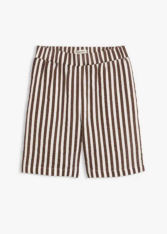 Musselin-Shorts aus reiner Baumwolle in braun von vorne - bonprix Musselin-Shorts aus reiner Baumwolle in braun von vorne - bonprix