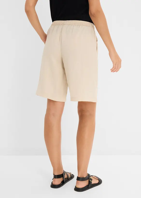 Schlupf Bermuda aus Viskose-Mix in beige von hinten - bonprix Schlupf Bermuda aus Viskose-Mix in beige von hinten - bonprix