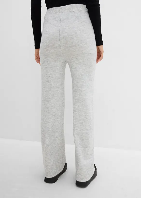 Strick-Hose in grau von hinten - bonprix