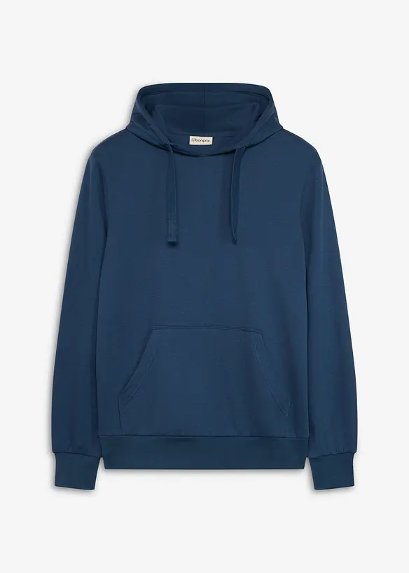 Hoodie in Regular Fit in blau von vorne - bonprix