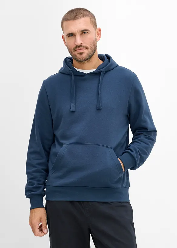 Hoodie in Regular Fit in blau von vorne (im Anschnitt) - bonprix